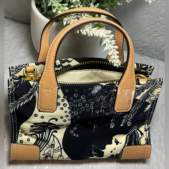 Tory Burch Black and Tan Mini Bag with Structured Design - Picture 2 of 2